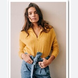 NWOT Sezane Johnny Pull Yellow